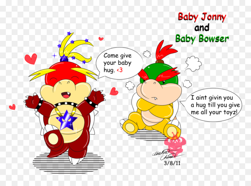 Baby Jonny And Baby Bowser - Cartoon, HD Png Download - dry bowser png