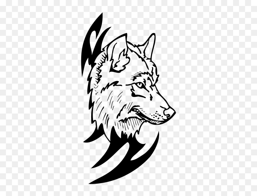 Thumb Image - Wolf Tribal Wall, HD Png Download - wolf outline png