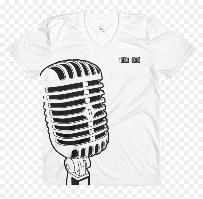 Vintage Microphone Women"s T-shirt - Free Png Radio Station, Transparent Png - microphone drawing png