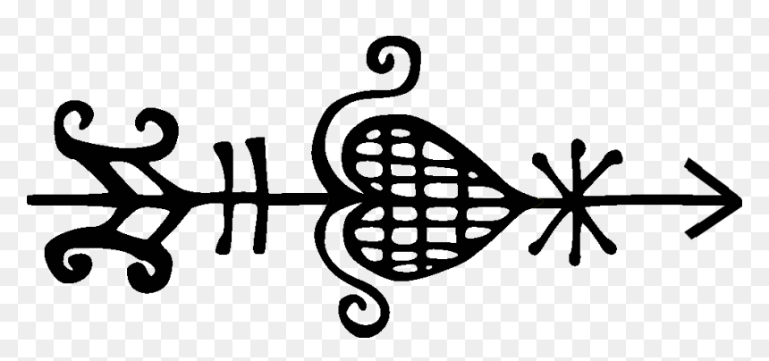 Veve Small Heart Arrow Inspired Drawing, HD Png Download - arrow drawing png