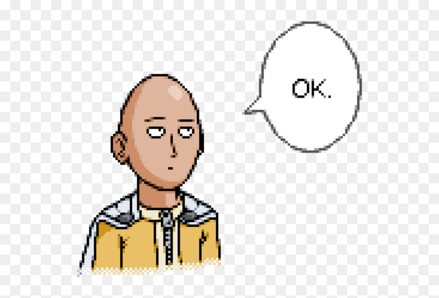 Saitama One Punch Man Face Facial Expression Cartoon - One Punch Man Sprite Pixel Art, HD Png Download - saitama ok png