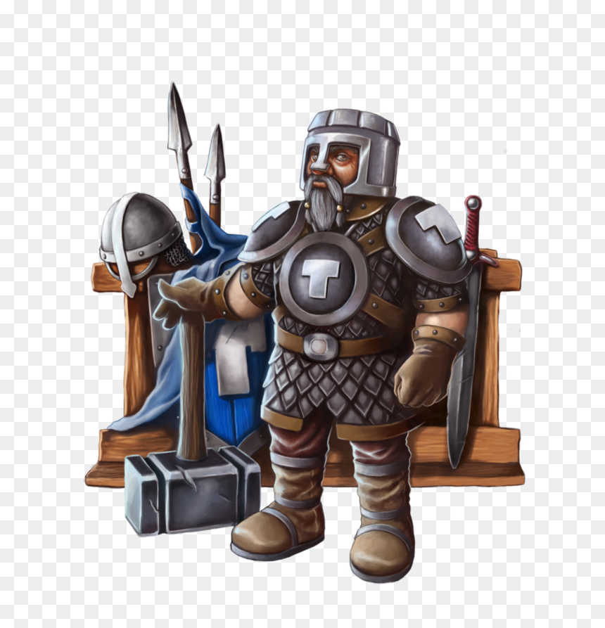 Knight Dwarf Warrior Art - Portable Network Graphics, HD Png Download - knight clipart png