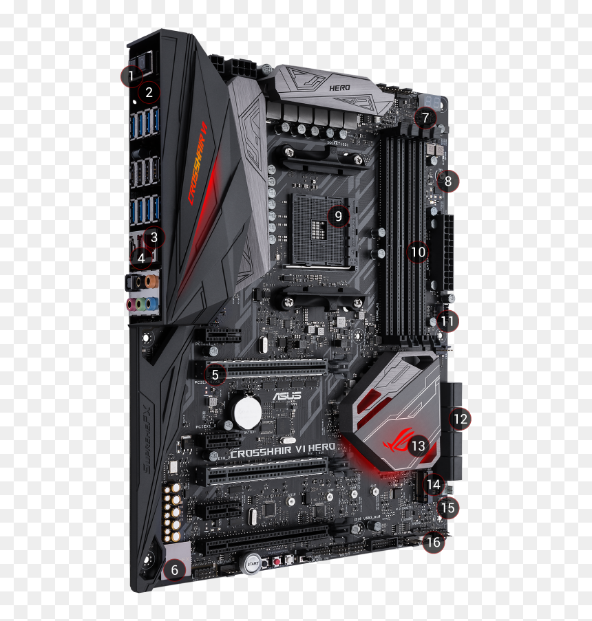 Asus Rog Crosshair Vi Hero Am4, HD Png Download - republic of gamers logo png