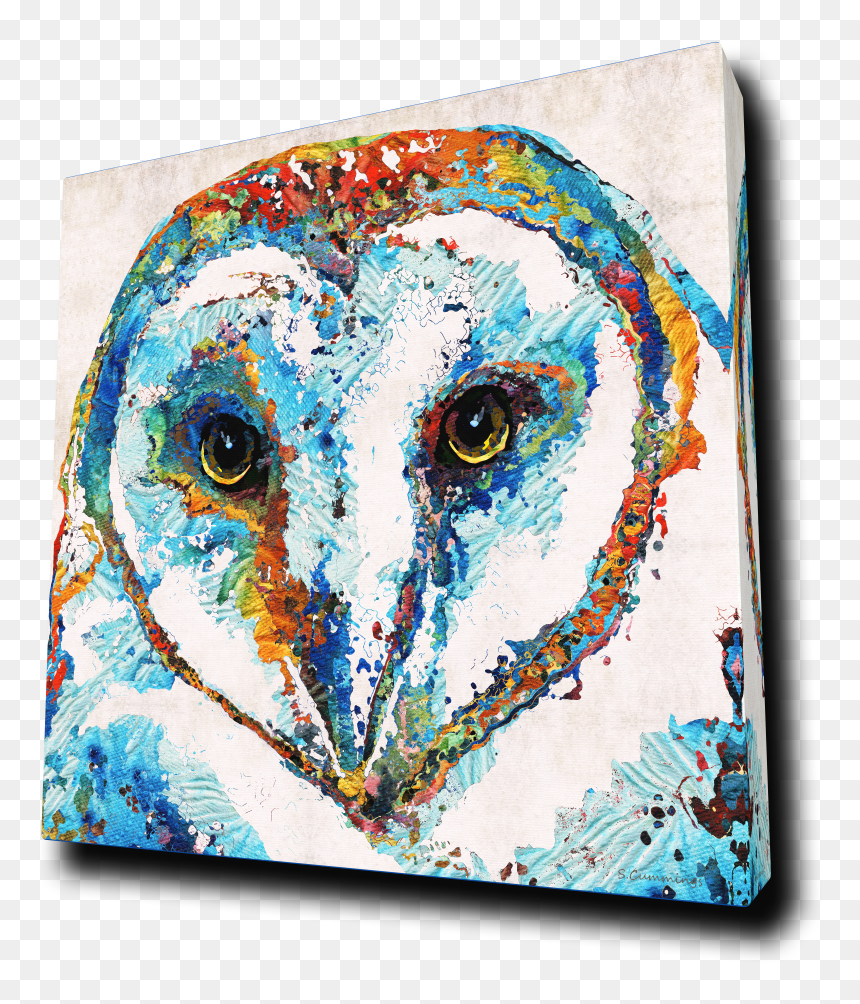 Barn Owl Png -“colorful Barn Owl” - Colorful Barn Owl Art - Sharon Cummings, Transparent Png - owl.png