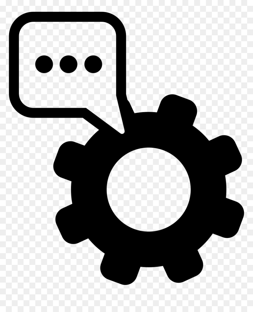 Text Settings Symbol Of A Cogwheel With A Speech Bubble - Sms Setting Icon Png, Transparent Png - speech bubble manga png