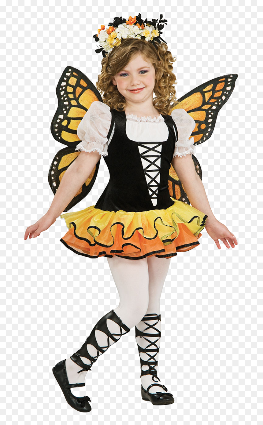 Monarch Butterfly Costume - Girls Costumes For World Book Day, HD Png Download - tinkerbell wings png