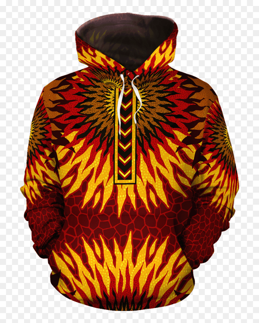 Sunflower African Pattern All-over Hoodie - Motorhead Bomber Zip Up Hoodie, HD Png Download - african pattern png