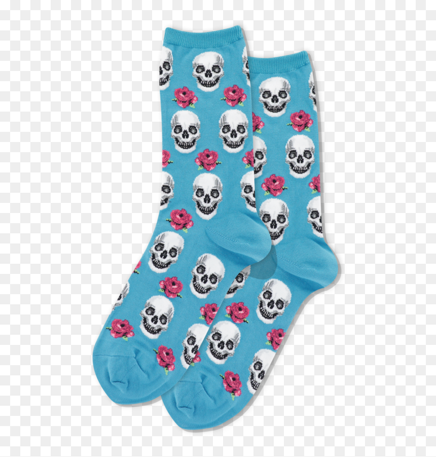 Women"s Skull And Roses Socks"
 Class="slick Lazy Image - Sock, HD Png Download - skull and roses png