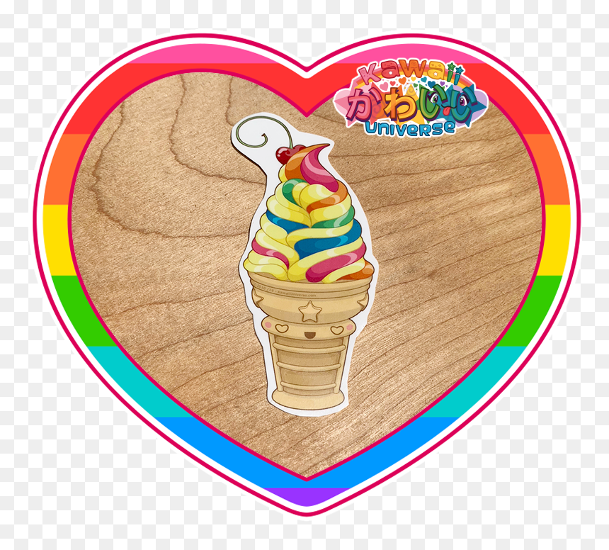 Cute Soft Serve Birthday Icecream Sticker, HD Png Download - gelato png