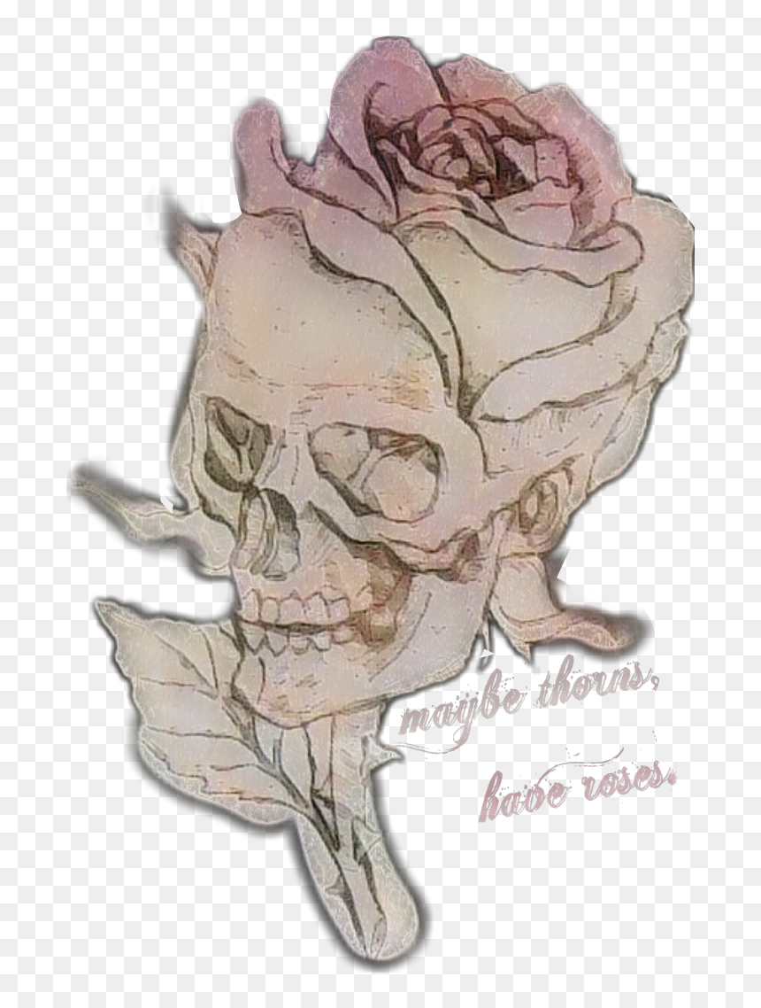 #skull #remix #roses #thorns #thornshavrroses #rose - Illustration, HD Png Download - skull and roses png