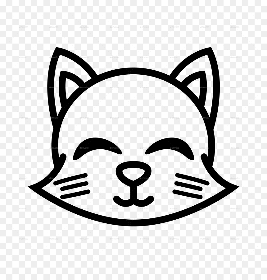 Funny Cat Images Outline, HD Png Download - head icon png