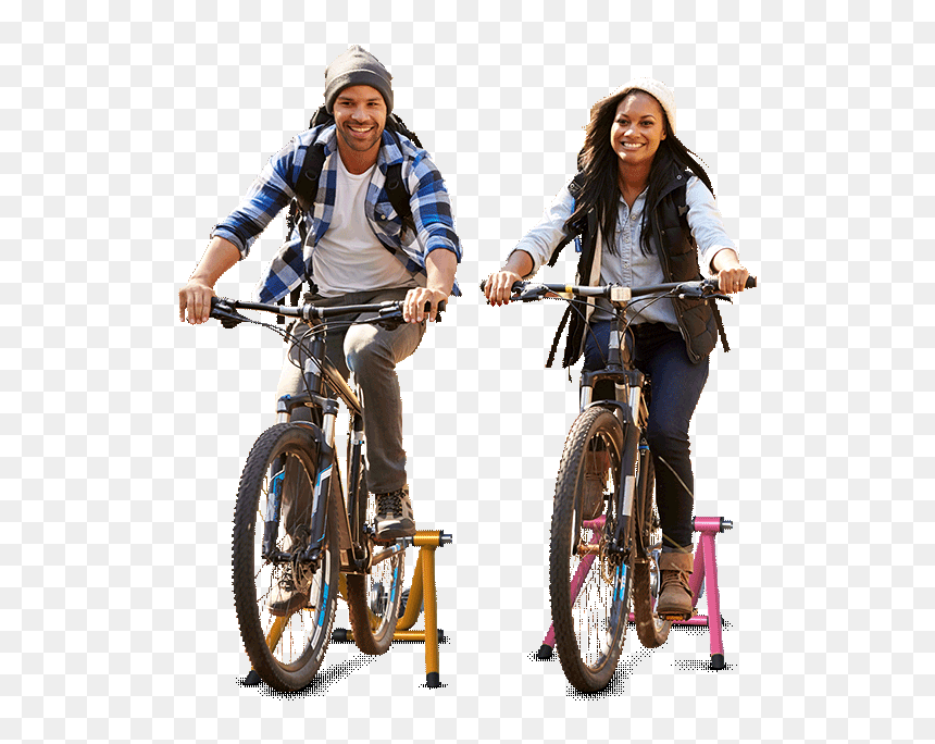 Hybrid Bicycle, HD Png Download - fitness couple png
