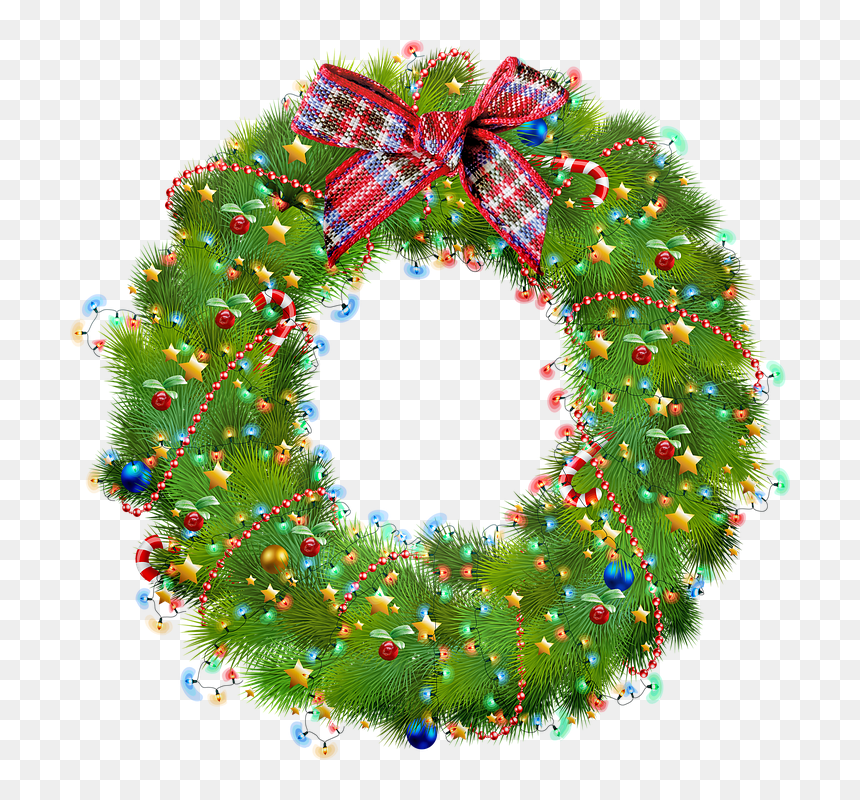 Christmas Wreath, HD Png Download - golden wreath png