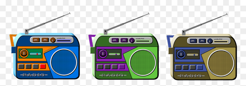Transparent Colorful Boombox Clipart - Stereo Radio Png, Png Download - vintage radio png