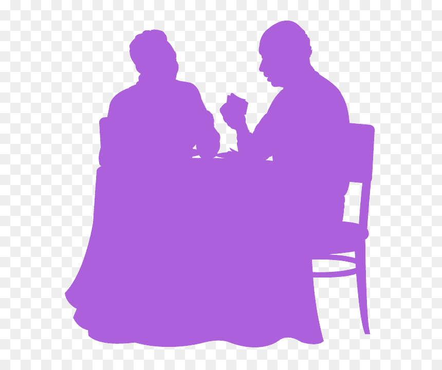 Silhouette, HD Png Download - people sitting at table silhouette png
