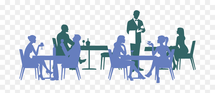 Silhouette Of People Eating, HD Png Download - people sitting at table silhouette png