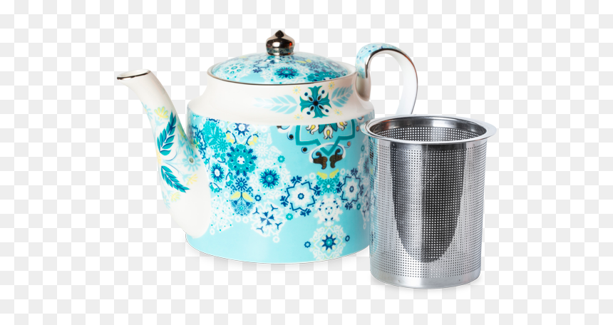 Portuguese Tiles Teapot Sml Sea Foam - Teapot, HD Png Download - sea foam png