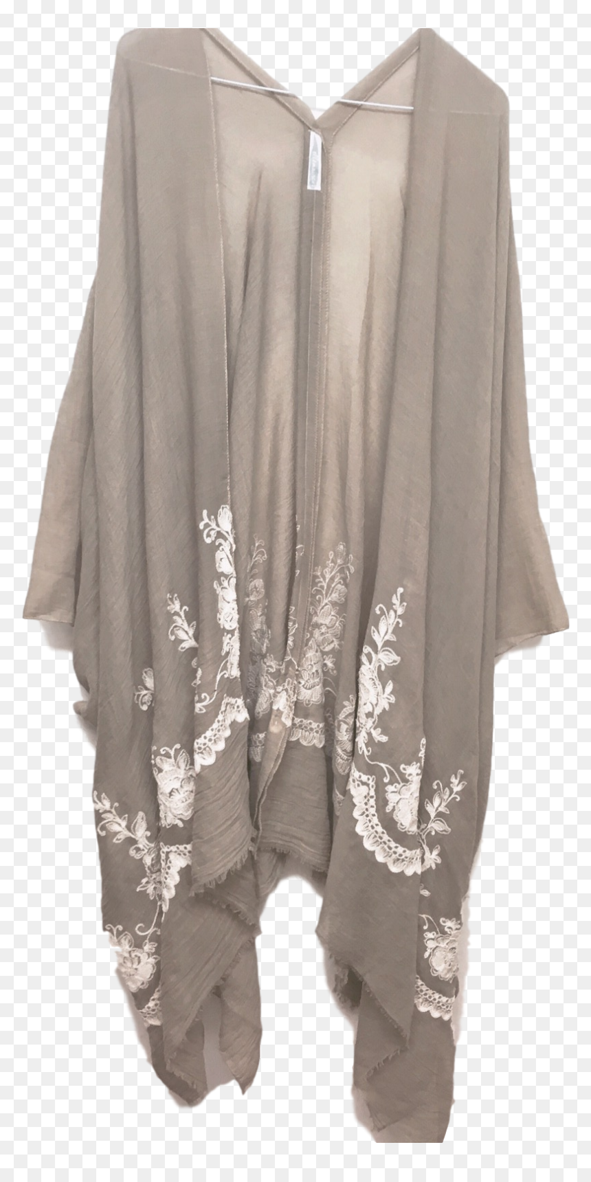 Image Of Crochet Embroidered Royal Border Kimono Caramel, HD Png Download - royal border png