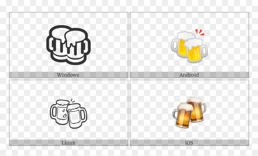 Clinking Beer Mugs On Various Operating Systems - Illustration, HD Png Download - beer mug icon png