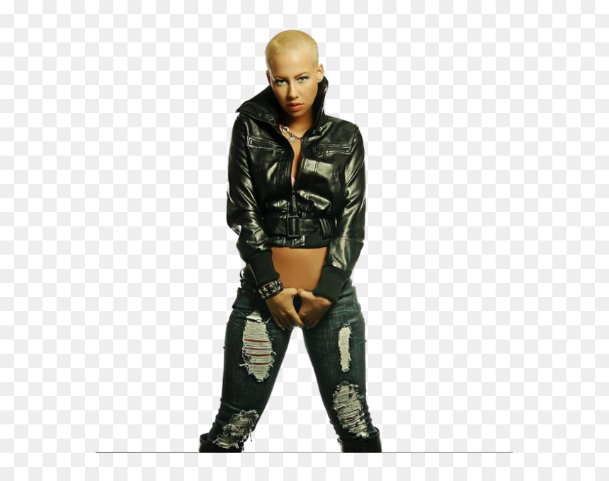 Leather Jacket, HD Png Download - amber rose png