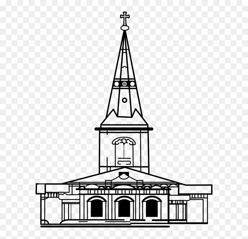 Transparent Medieval Church Clipart - Church Image Line Art, HD Png Download - church steeple png