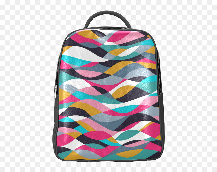 Retro Mod Abstract Waves Popular Backpack - Abstraction, HD Png Download - abstract waves png