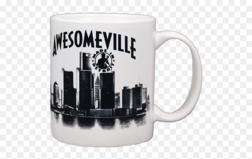 Awesomeville Mug - Coffee Cup, HD Png Download - detroit skyline png