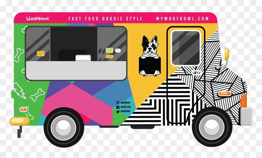 Woofbowltruckicon - Cartoon, HD Png Download - food truck icon png