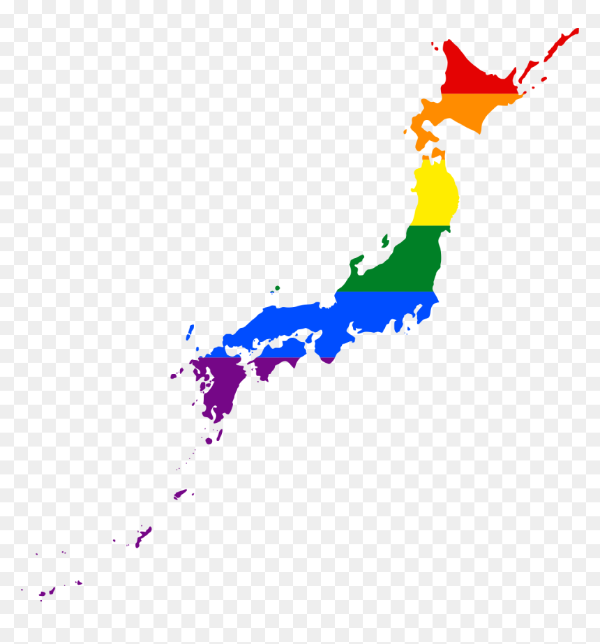 Rainbow Map Of Japan, HD Png Download - gay rainbow png