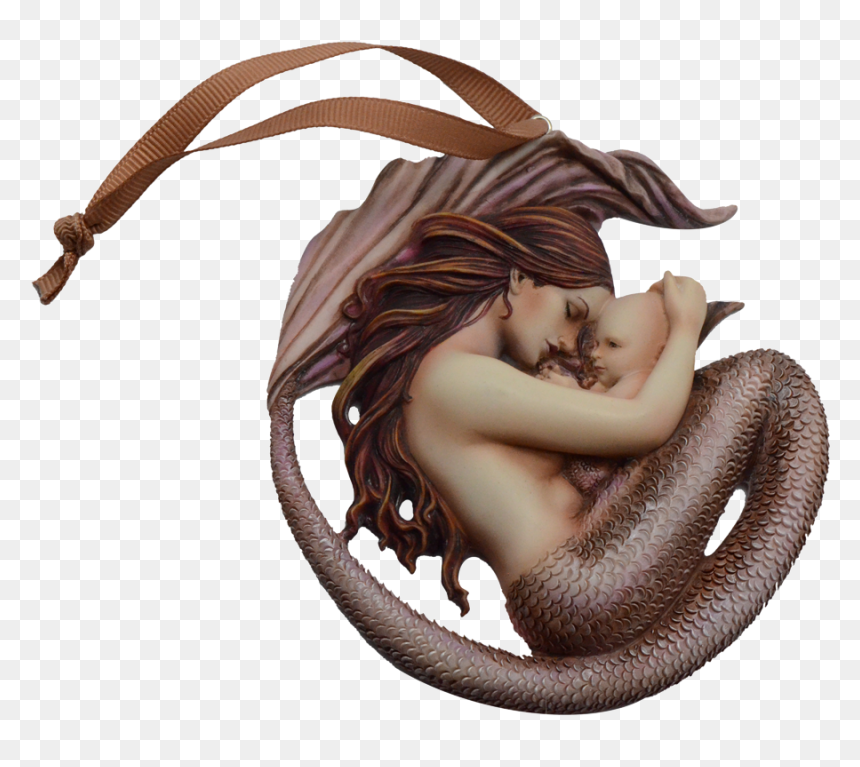 5 Motherhood Ornament Mermaid Figurine Artist, HD Png Download - baby mermaid png