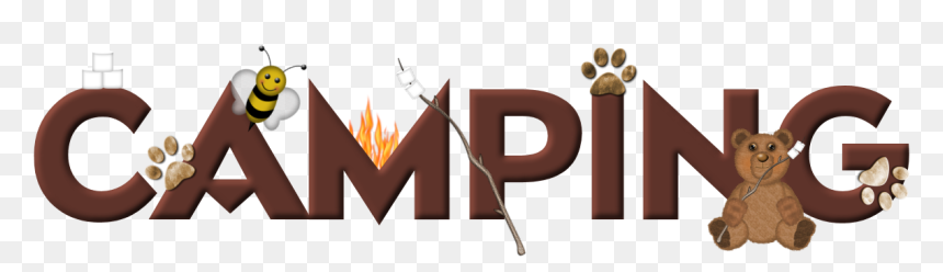 Camp Clipart Word Art - Camping Word Art Transparent, HD Png Download - camping clipart png