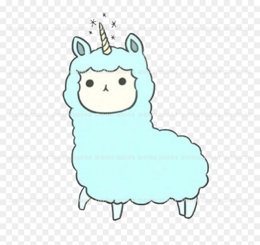 Alpaka Kawaii, HD Png Download - cartoon unicorn png