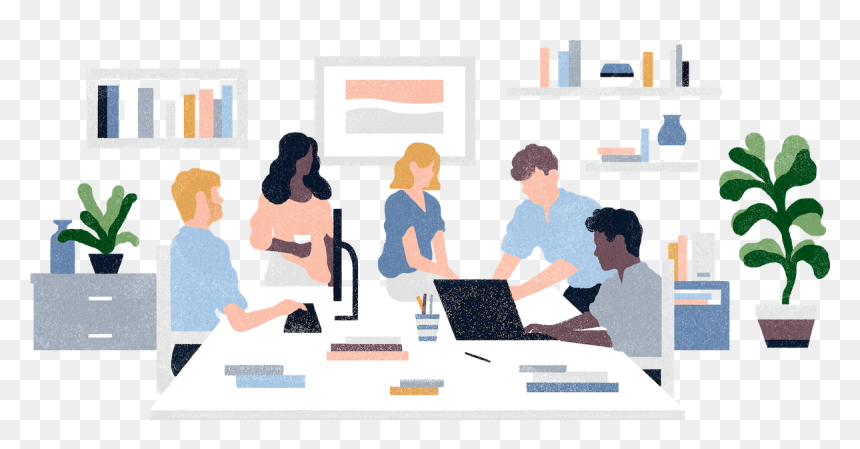 Illustration Showing Several People Working In An Open - Several People, HD Png Download - working people png