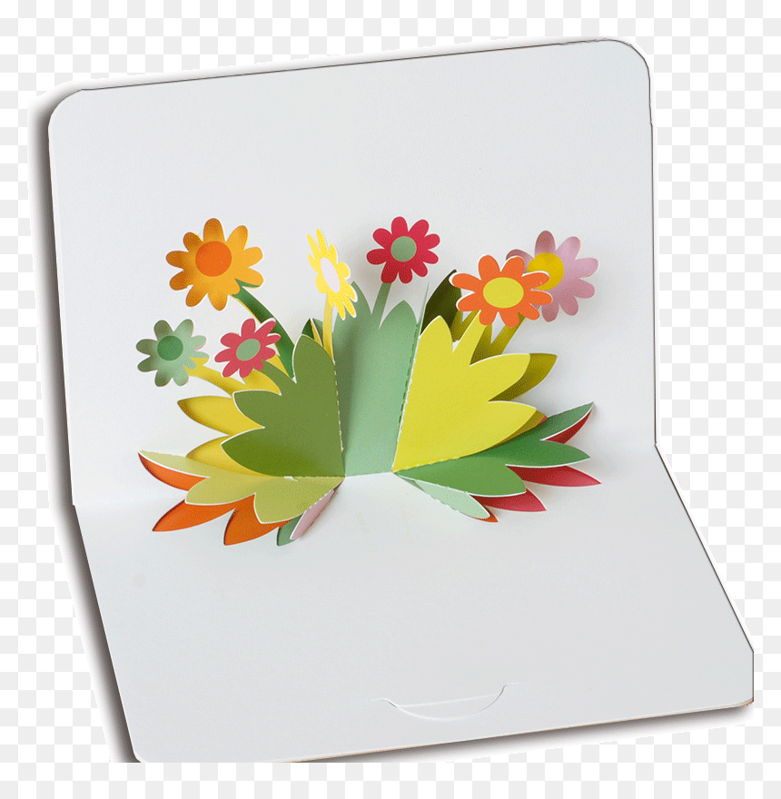 Popup Flowers Blank Greetings Card A6 - Handmade Card Designs Flower, HD Png Download - pop up png
