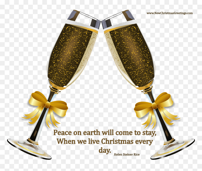 Christmas Quotes - Champagne Glasses With Wedding Rings, HD Png Download - christmas quotes png