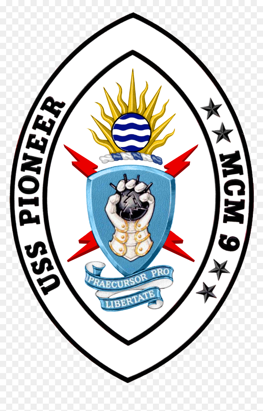 Uss Pioneer Mcm-9 Crest - Uss Pioneer Mcm 9, HD Png Download - pioneer png
