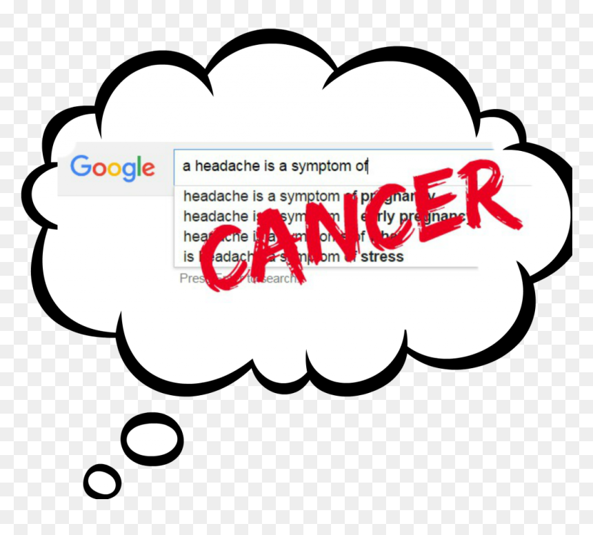 Google Cancer Headache Thoughtbubble - Google, HD Png Download - thought bubble.png