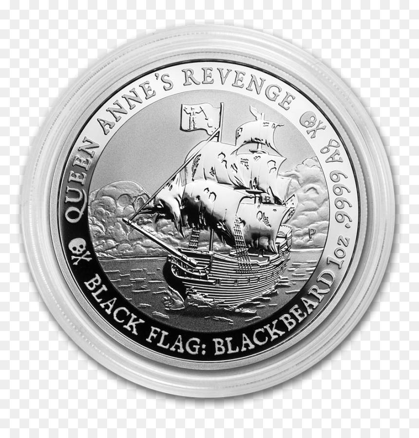 2019 1 Oz Tuvalu Black Flag Series Queen Anne"s Revenge - Cash, HD Png Download - mexico flag eagle png