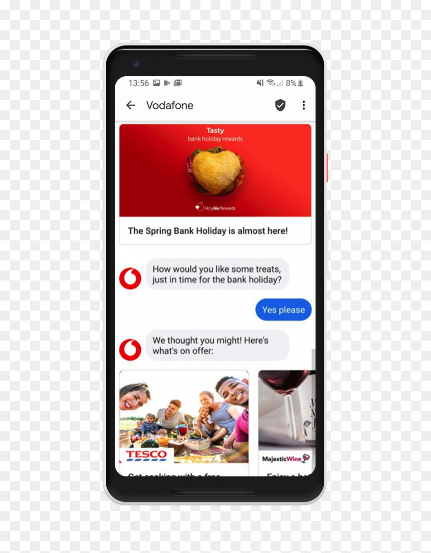 Rcs Messaging Example Vodafone, HD Png Download - 25% png