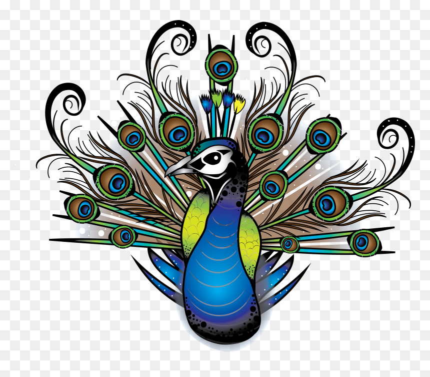 Peacock Tattoo Image Png, Transparent Png - feather tattoo png