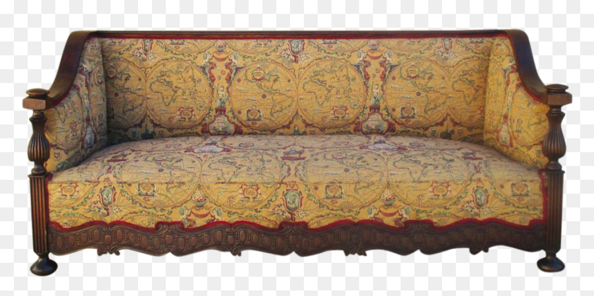 Clip Art Antique Couches - Studio Couch, HD Png Download - vintage couch png