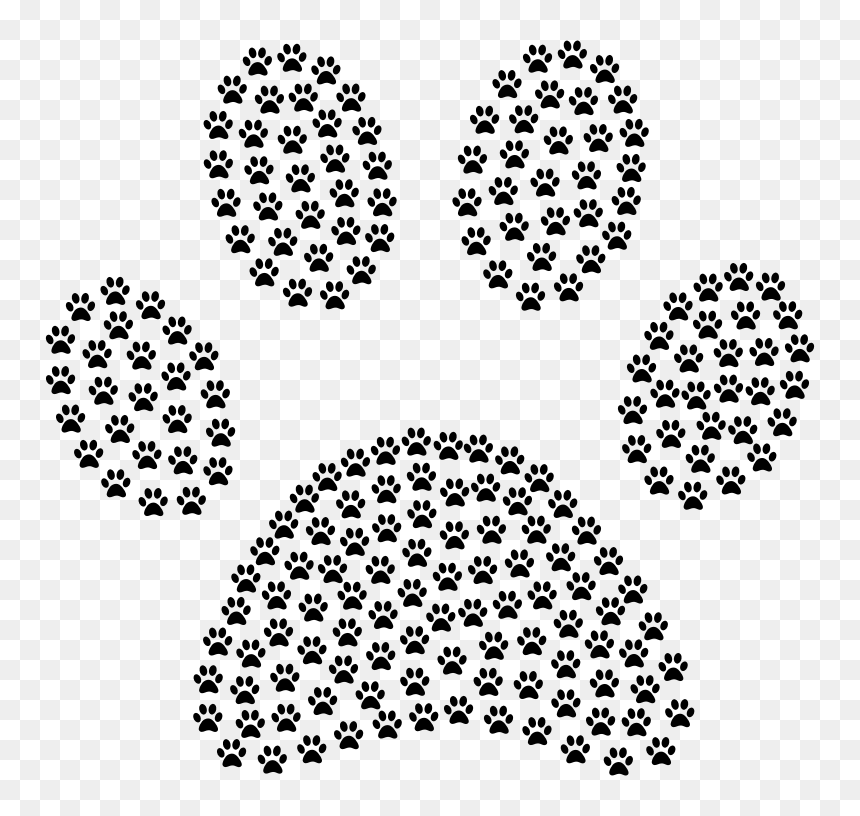 Paw Print Fractal - Mathematica Graphics3d, HD Png Download - paw print white png