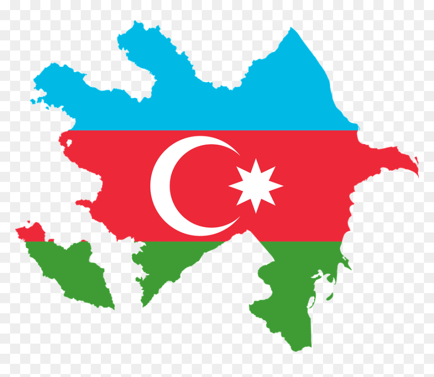 Azerbaijan Map With Flag, HD Png Download - country flag png