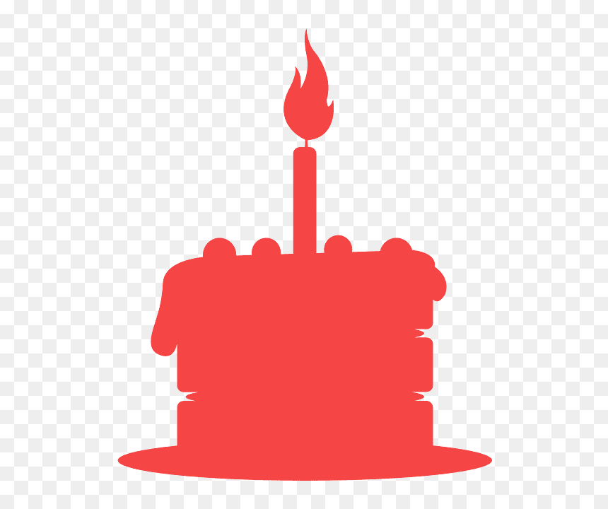 Black Birthday Cake Silhouette, HD Png Download - candle silhouette png