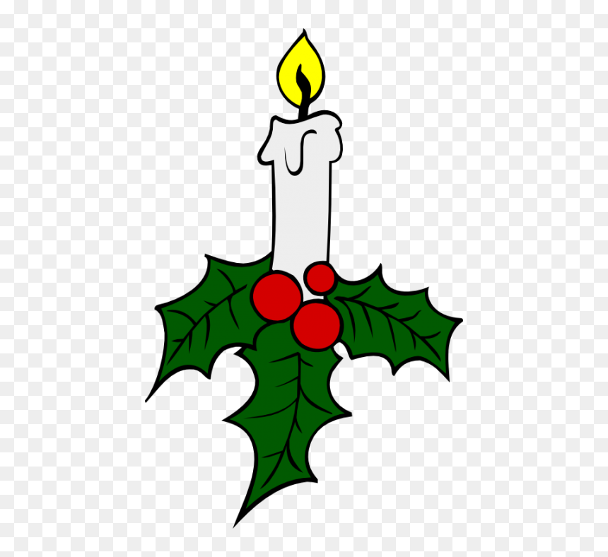 Candle With Holly, HD Png Download - candle silhouette png