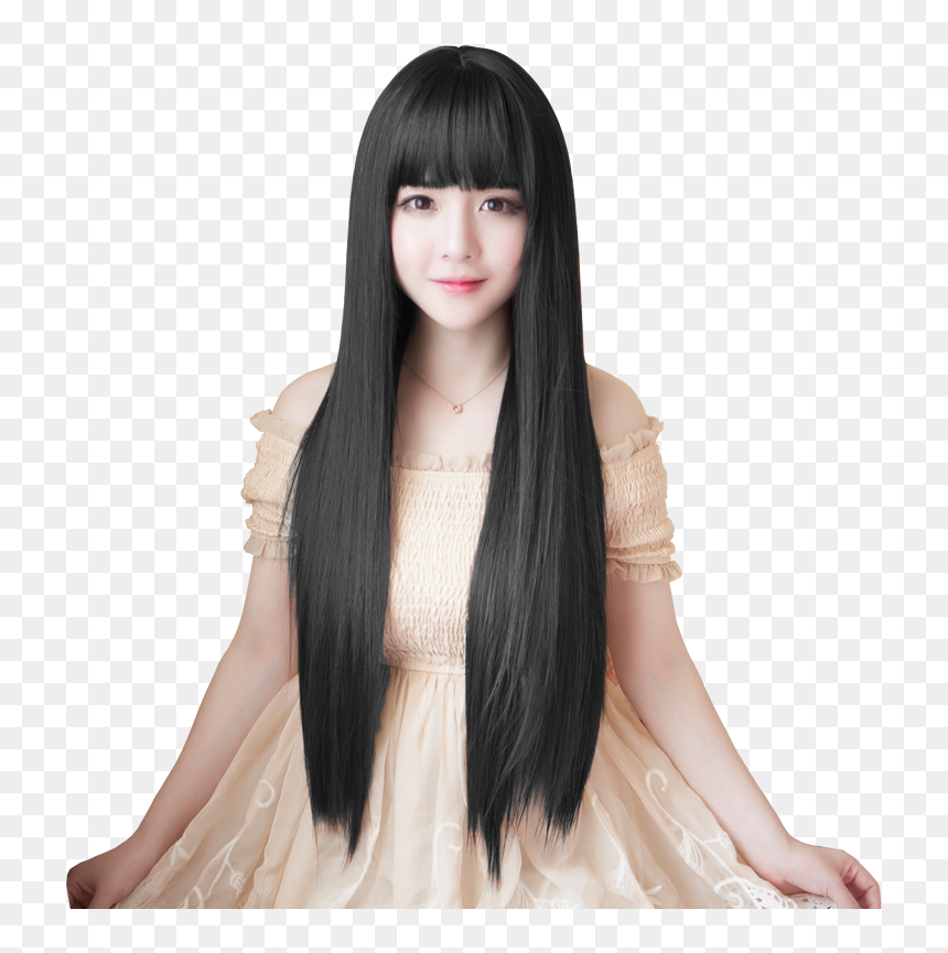 Clip Art Long Straight Black Hair - Lace Wig, HD Png Download - afro wig png