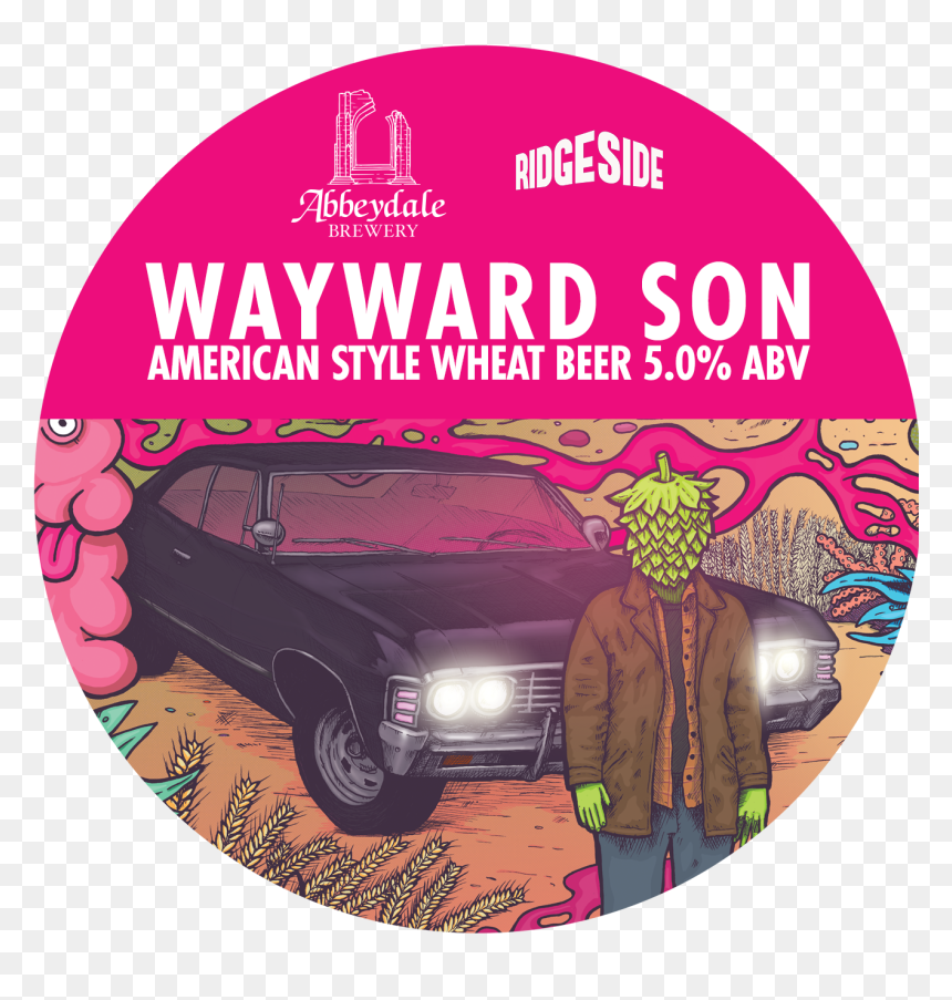 Craft Beer Label Illustration - Here For Beer, HD Png Download - supernatural impala png