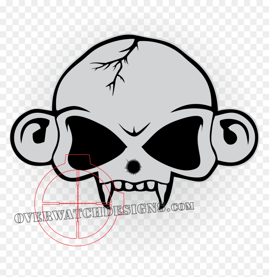 Transparent Punisher Skull Png - Monkey Skull And Bones Clipart, Png Download - grunge skull png