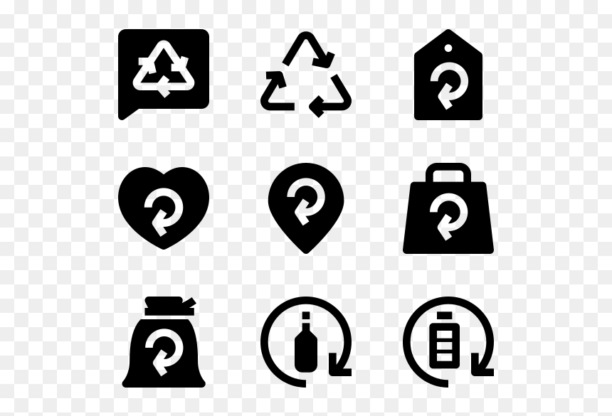 Contact Us Icons Png, Transparent Png - white recycle symbol png