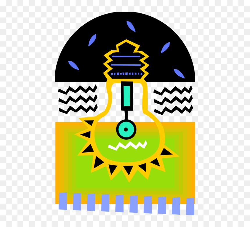Vector Illustration Of Electric Light Bulb Symbol Of - Spoonflower, HD Png Download - light bulb png vector